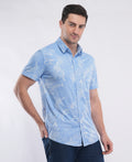 Light Blue Half Sleeve Printed Shirt