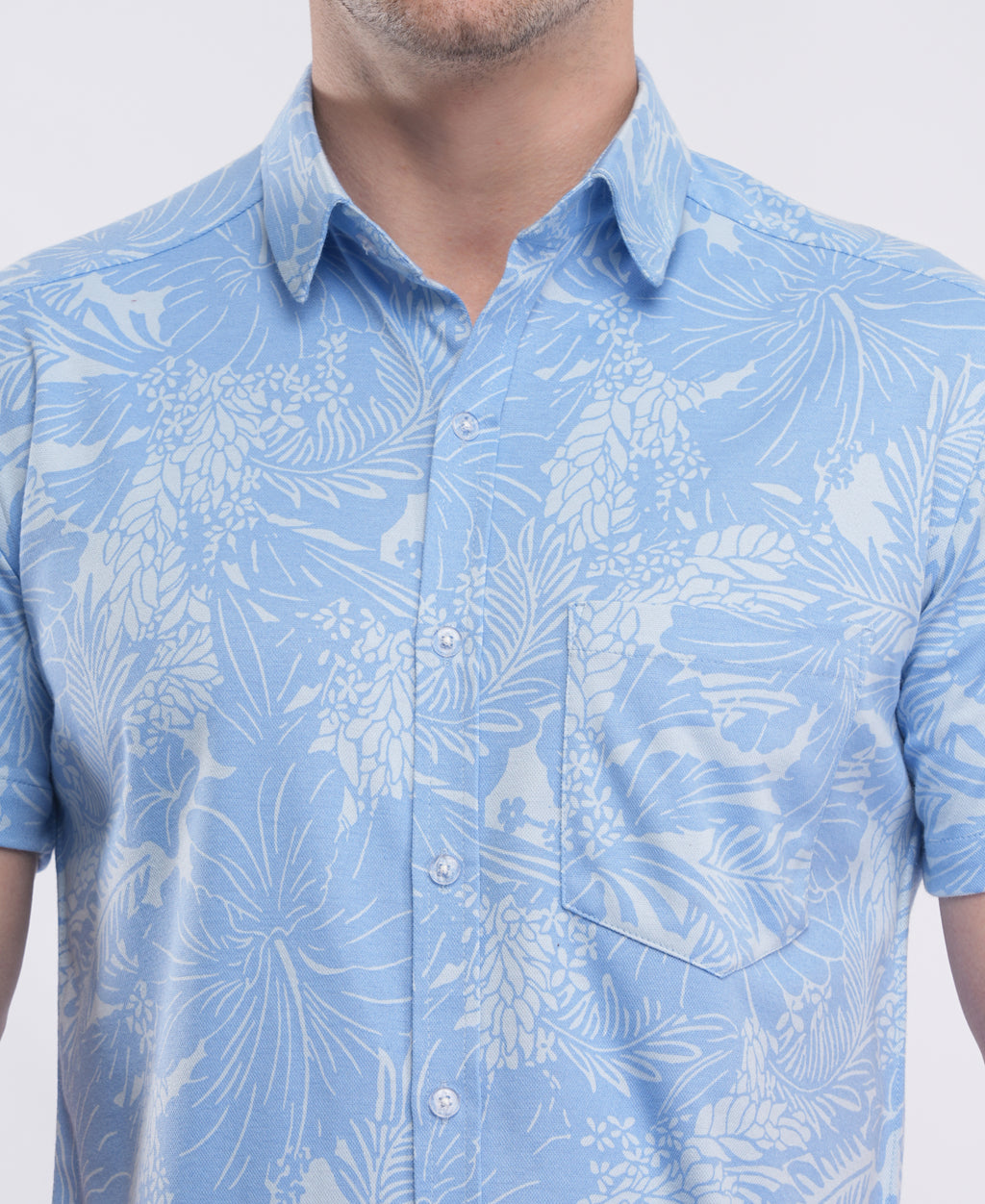 Light Blue Half Sleeve Printed Shirt
