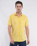 Yellow Half Sleeve stripe Shirt