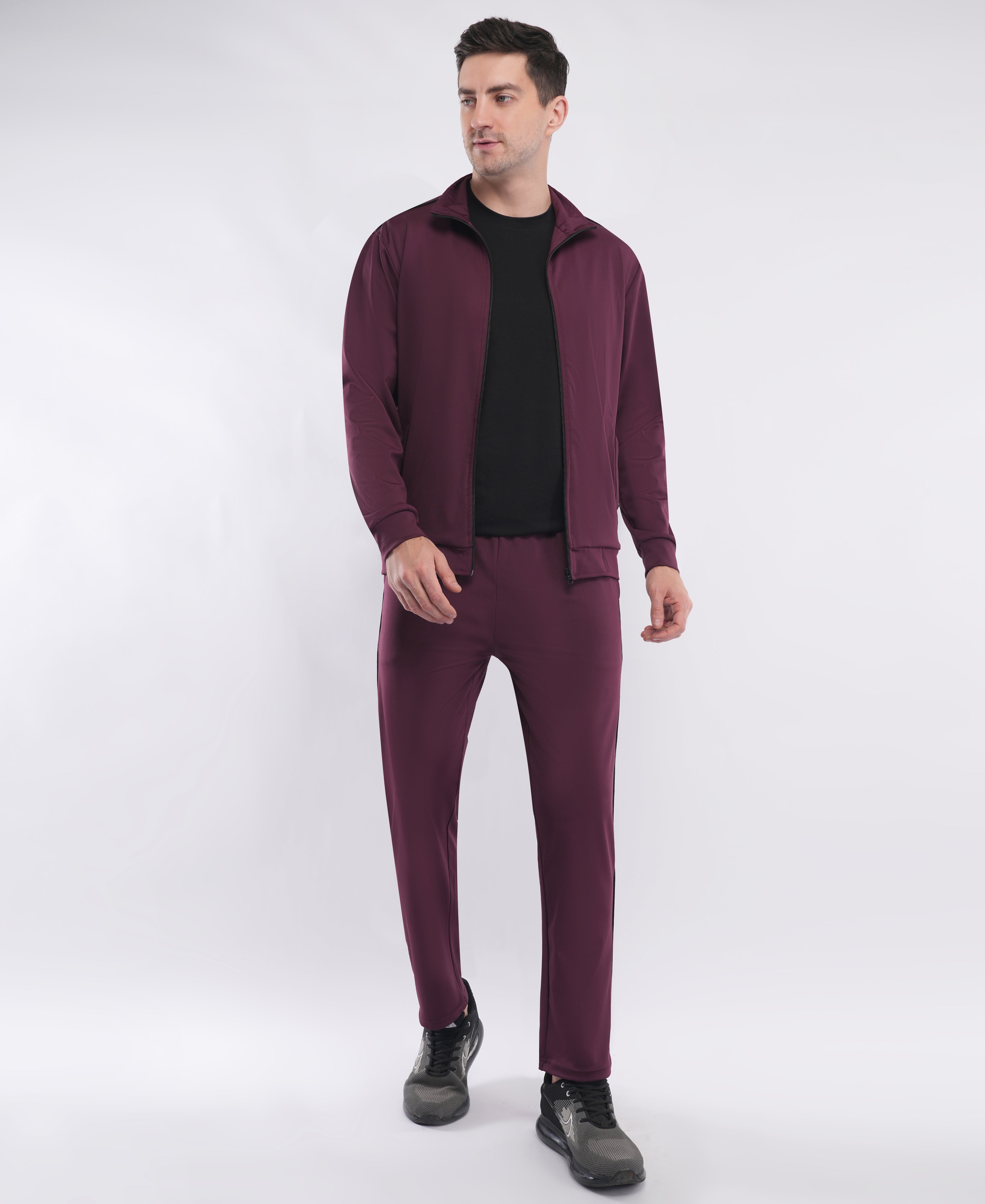 Men's Maroon Athletic Tracksuit