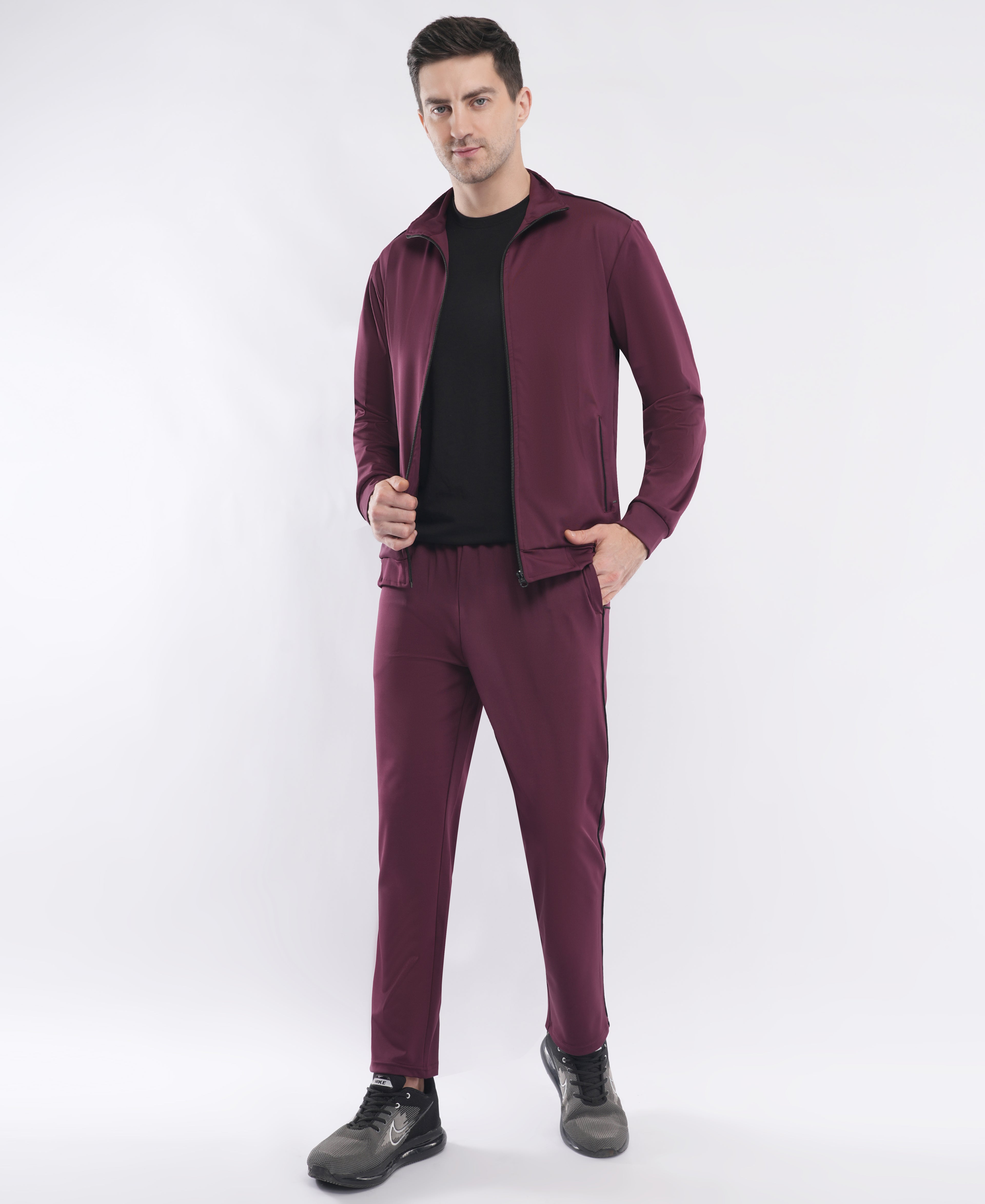 Men's Maroon Athletic Tracksuit