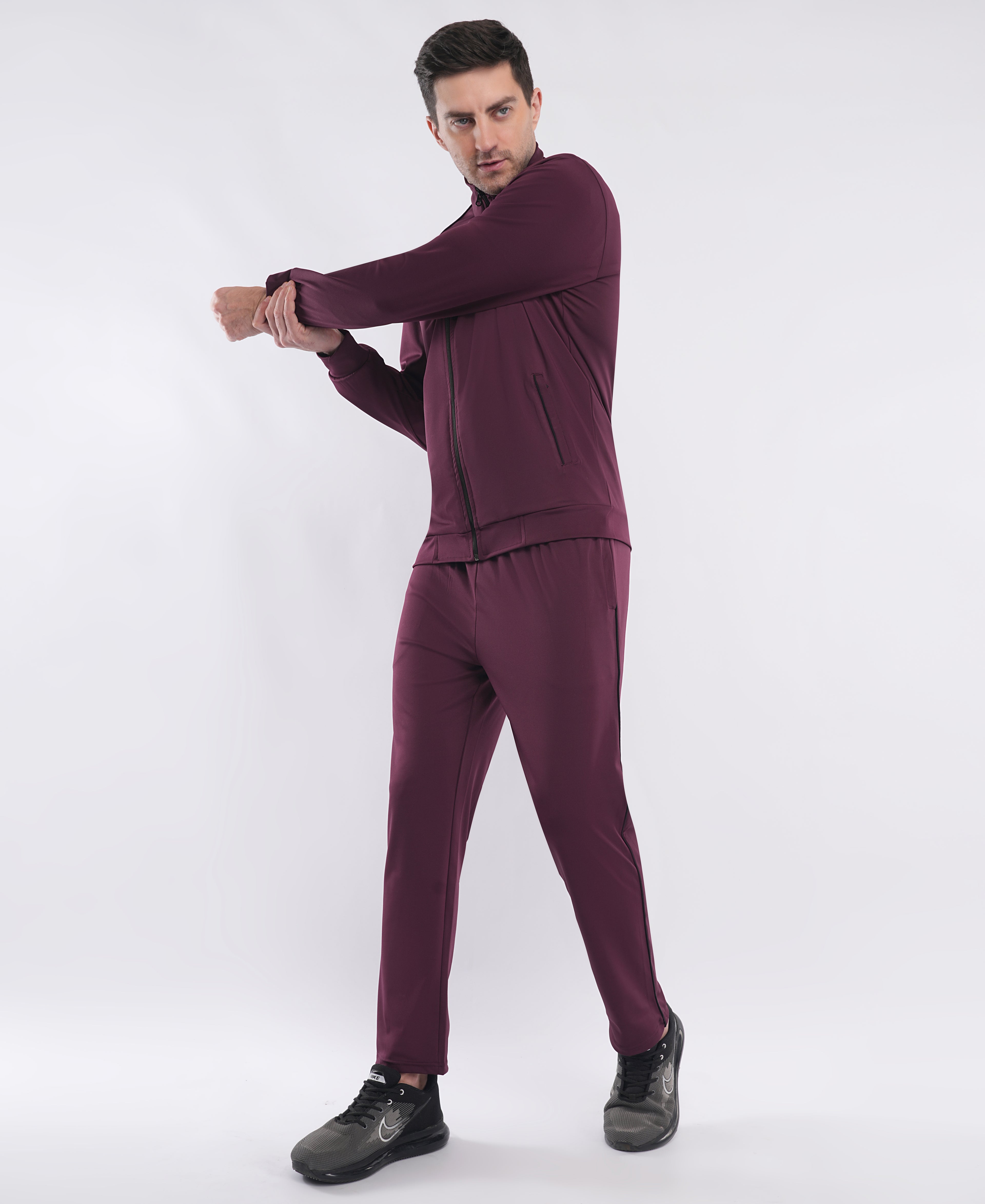 Men's Maroon Athletic Tracksuit