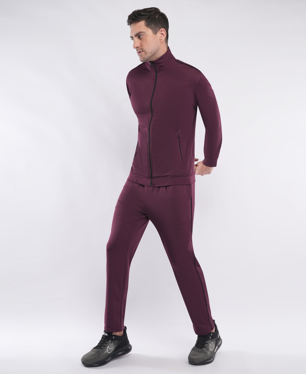 Men's Maroon Athletic Tracksuit