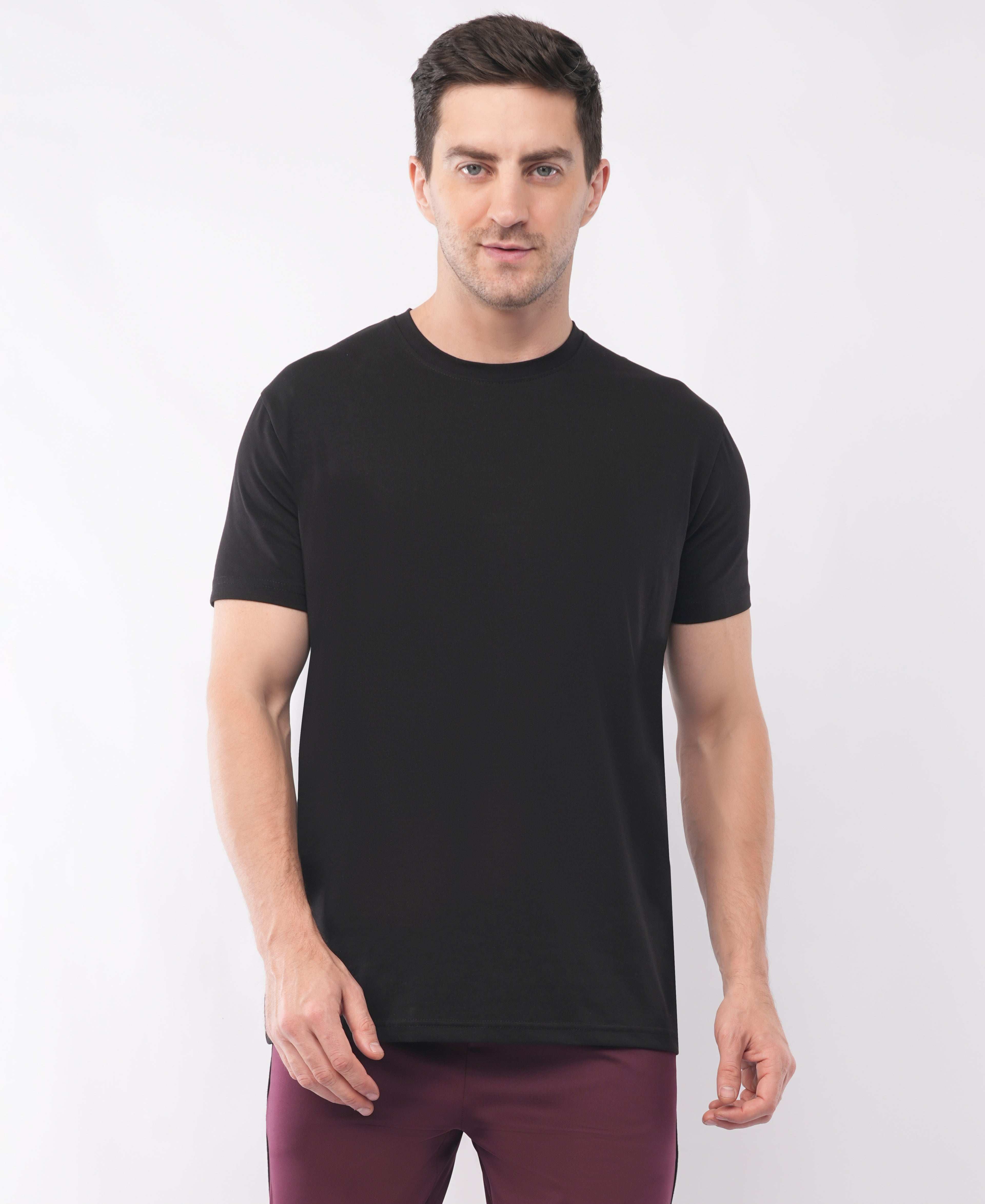 Black Crew Neck Printed T-Shirt