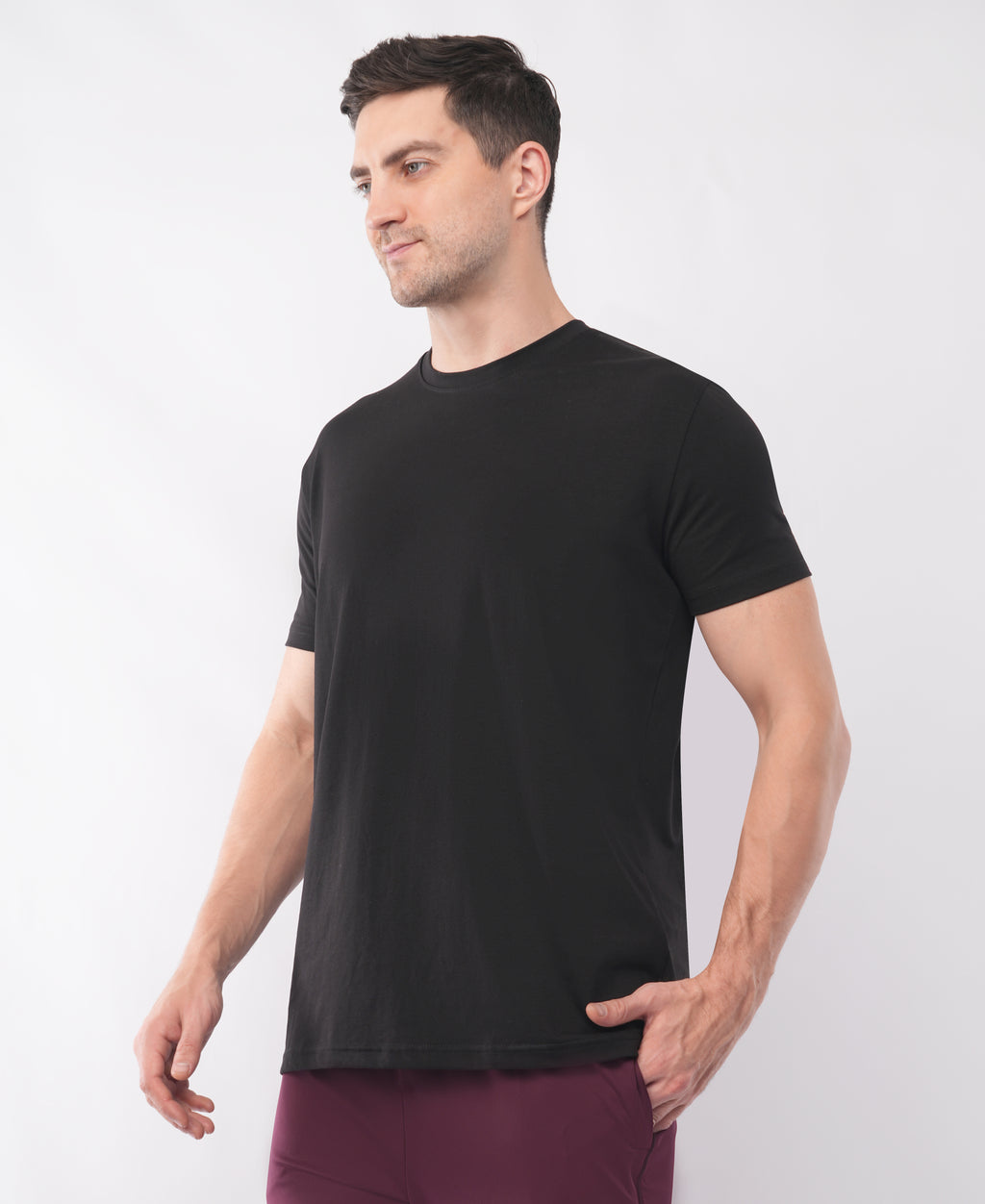 Black Crew Neck Printed T-Shirt