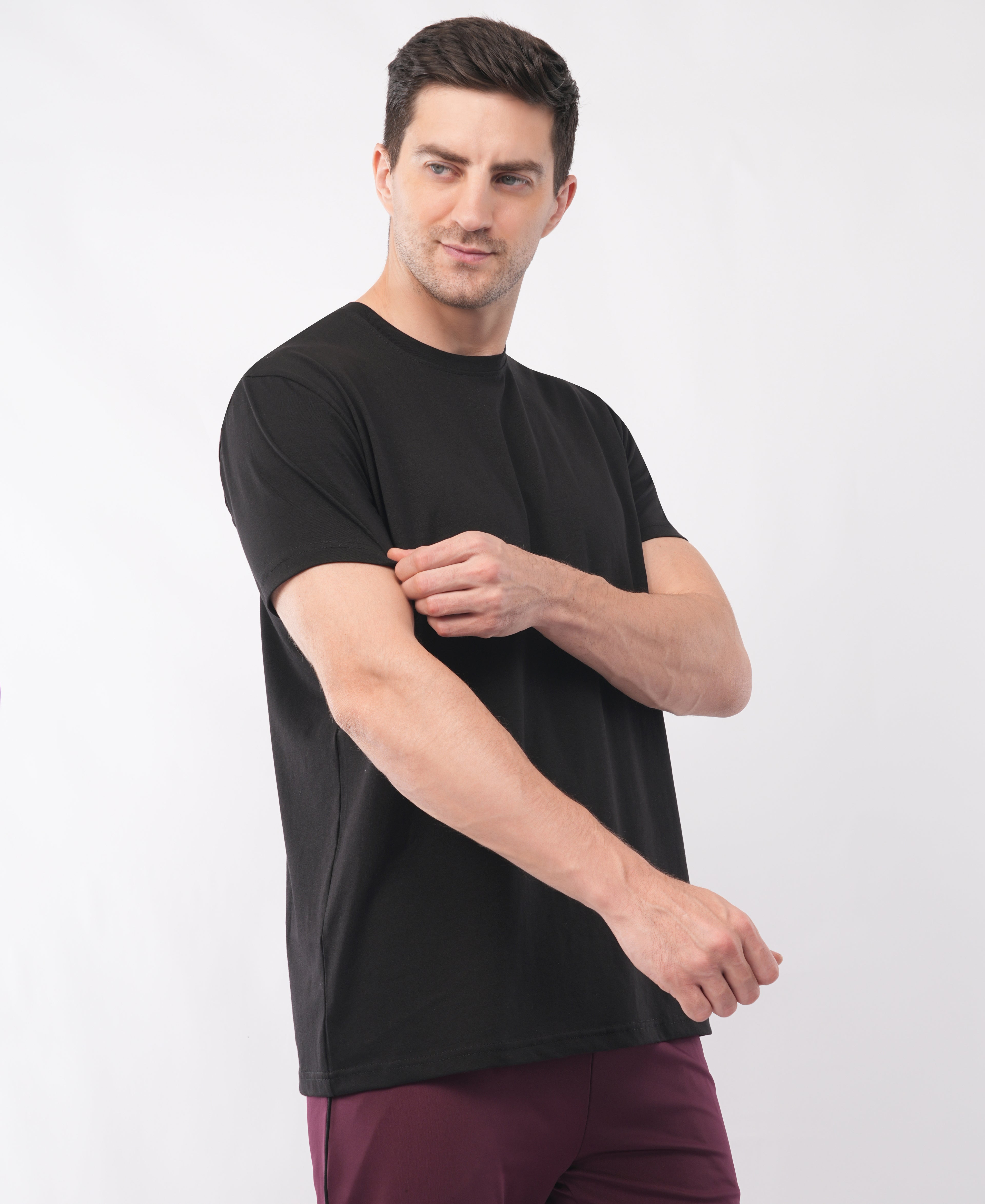 Black Crew Neck Printed T-Shirt