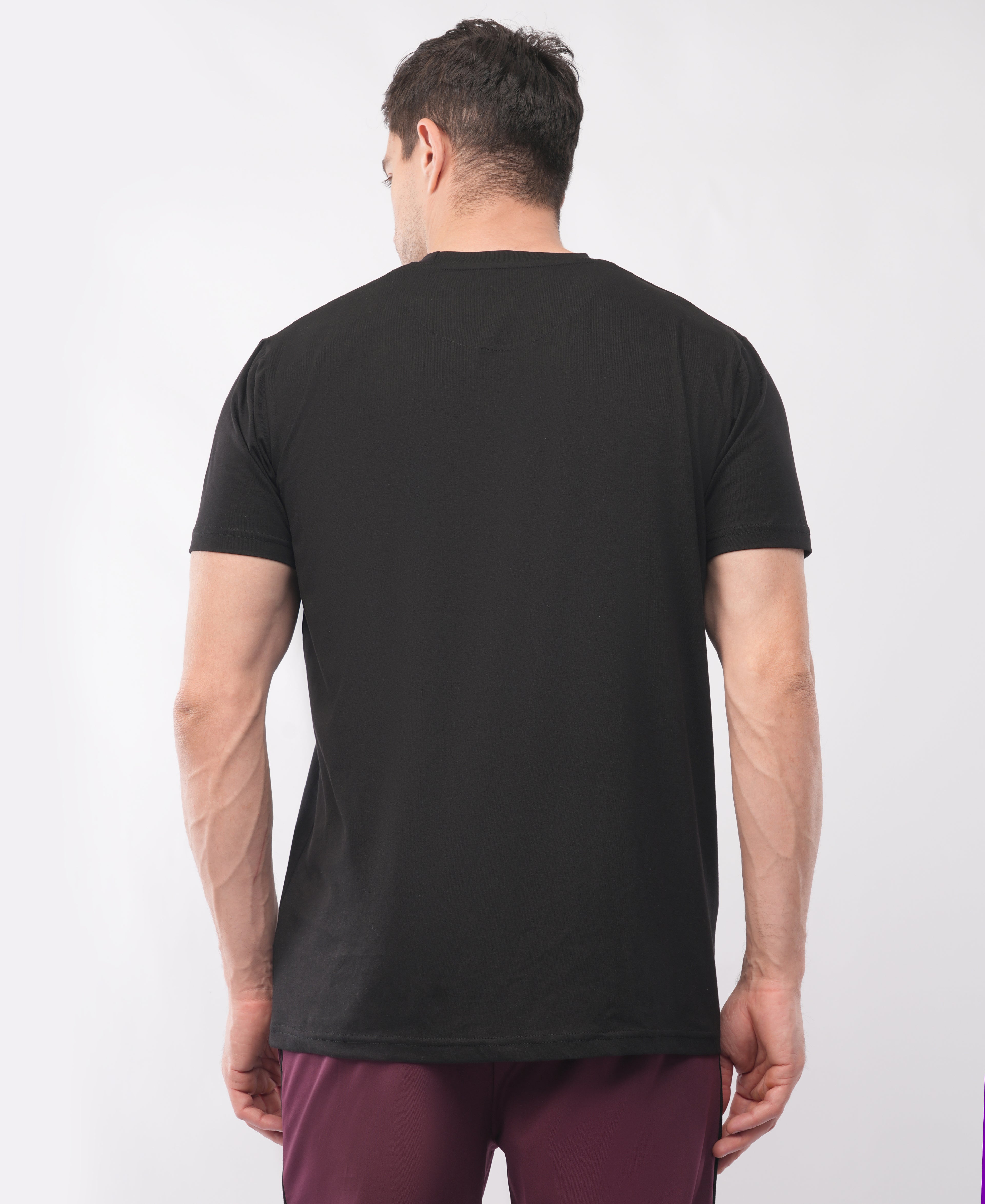 Black Crew Neck Printed T-Shirt
