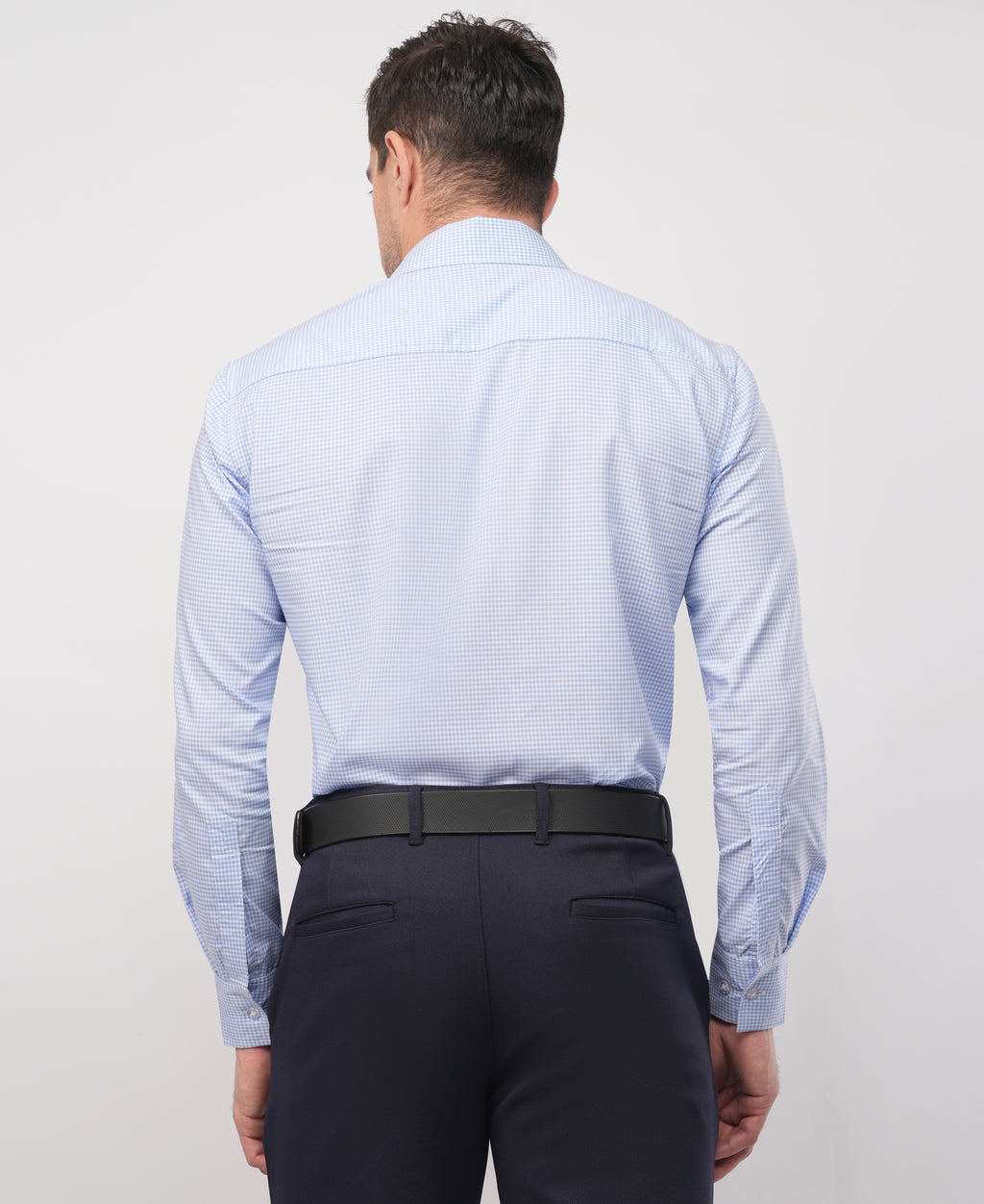 Light Blue Mini Check Formal Shirt