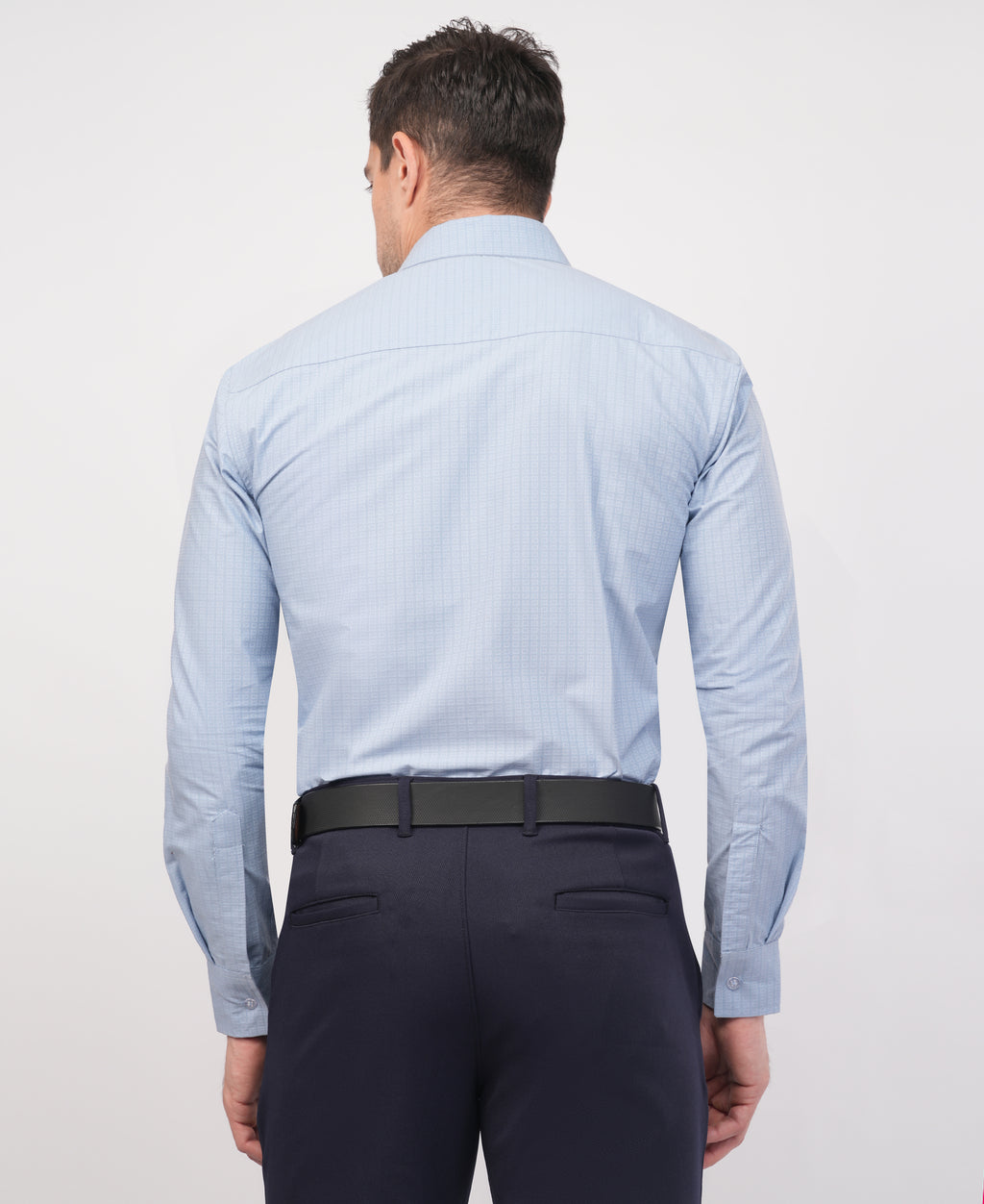 Light Blue Textured Formal Shirt