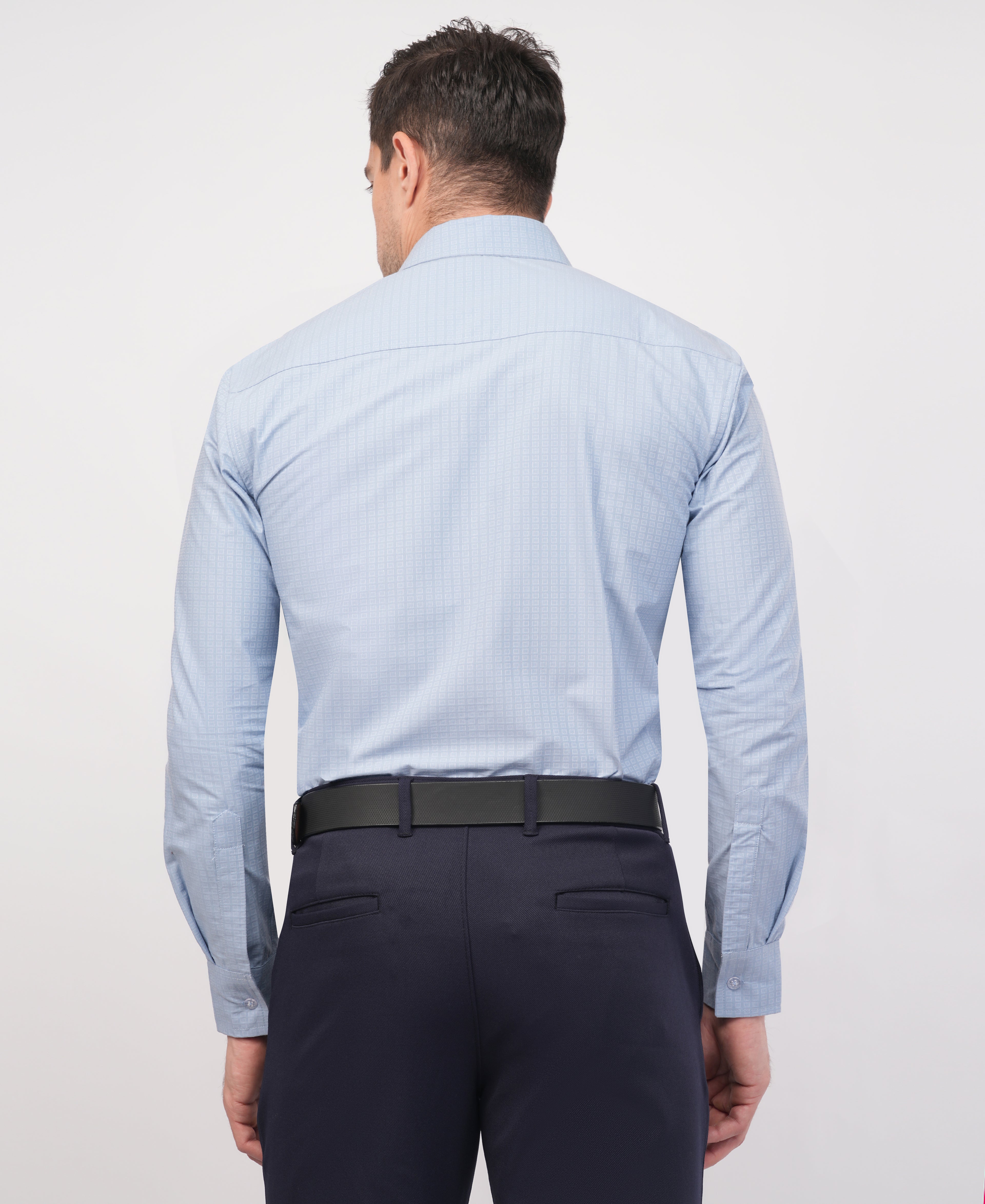 Light Blue Textured Formal Shirt