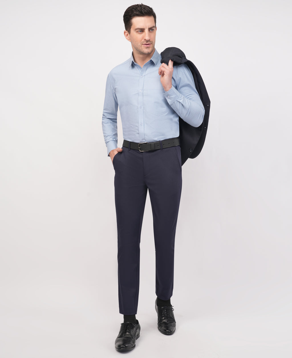 Light Blue Textured Formal Shirt