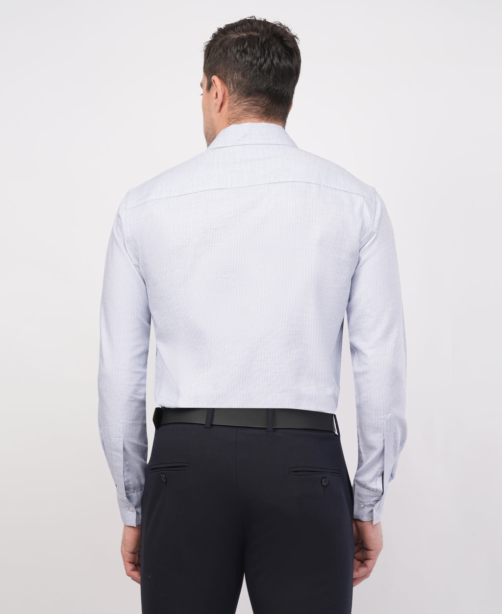 White Dobby Printed Formal Shirt