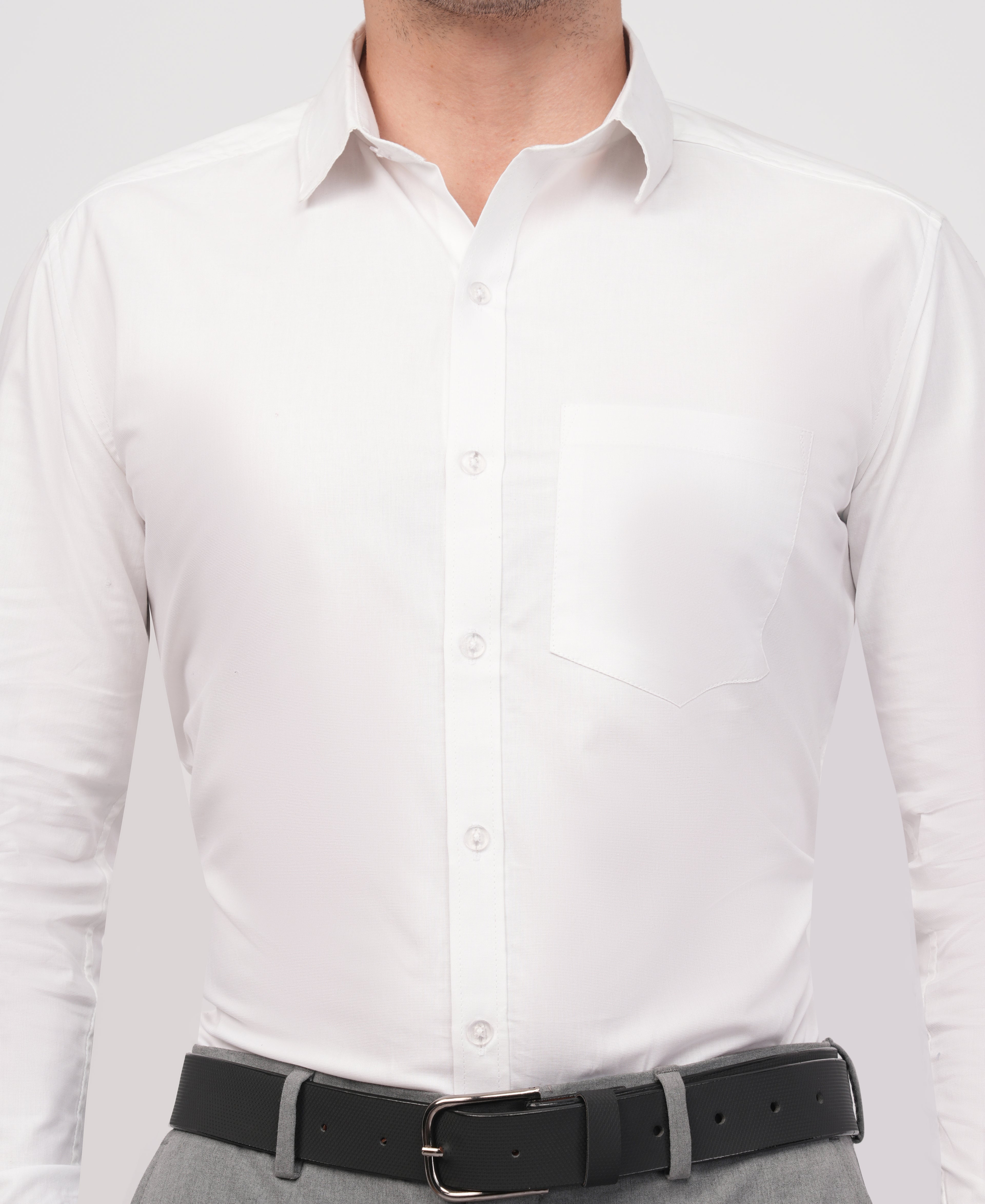 Solid White Formal Shirt