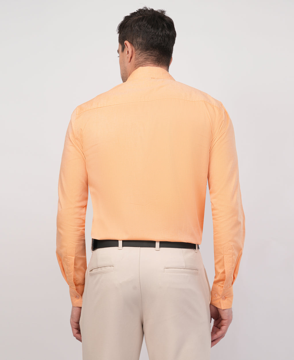 Peach Dobby Solid Formal Shirt