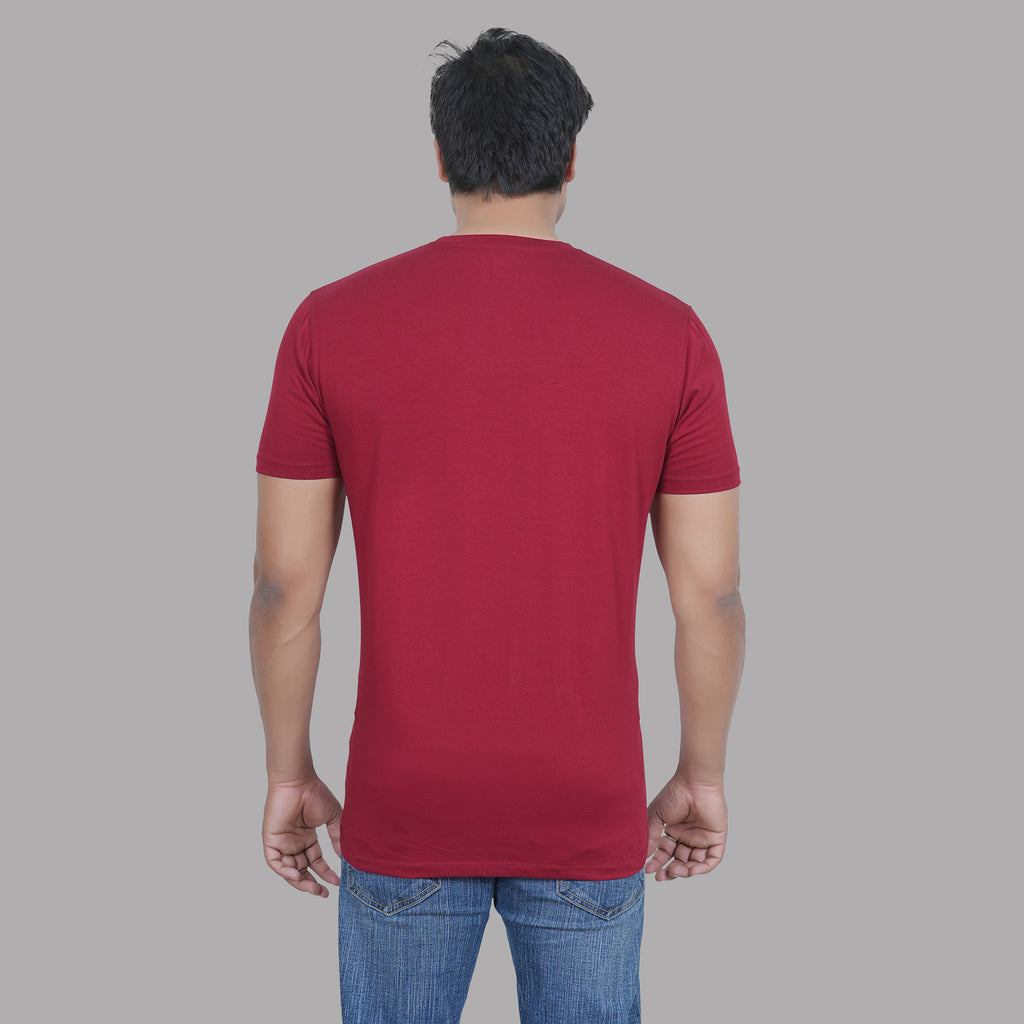Classic Fit Maroon Round Neck Tee