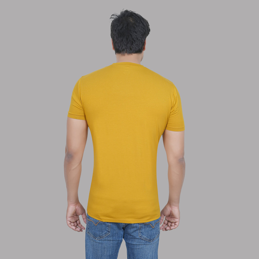 Classic Fit Mustard Round Neck Tee