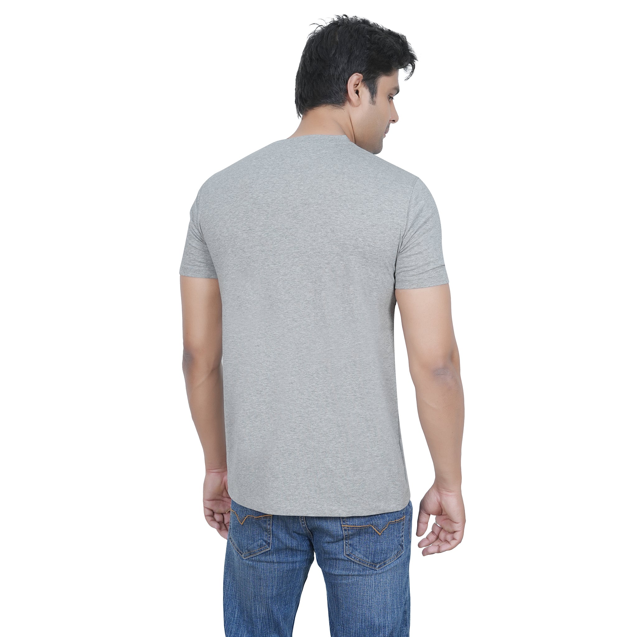 Classic Fit Grey Round Neck Tee