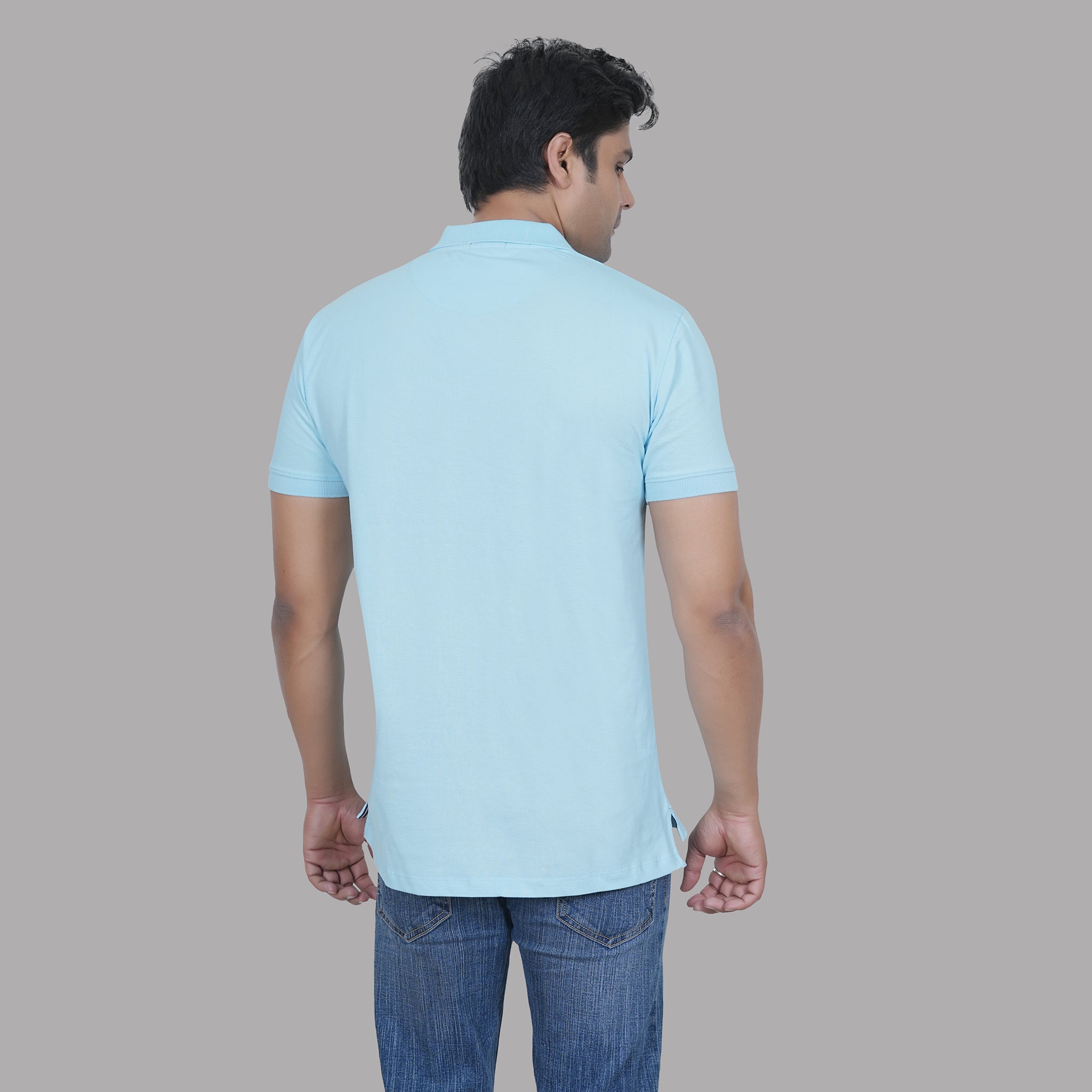 Sky Blue Classic Cotton Polo T-shirt