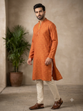 Men's Printed Mandar Collar Kurta with Pyjama Set