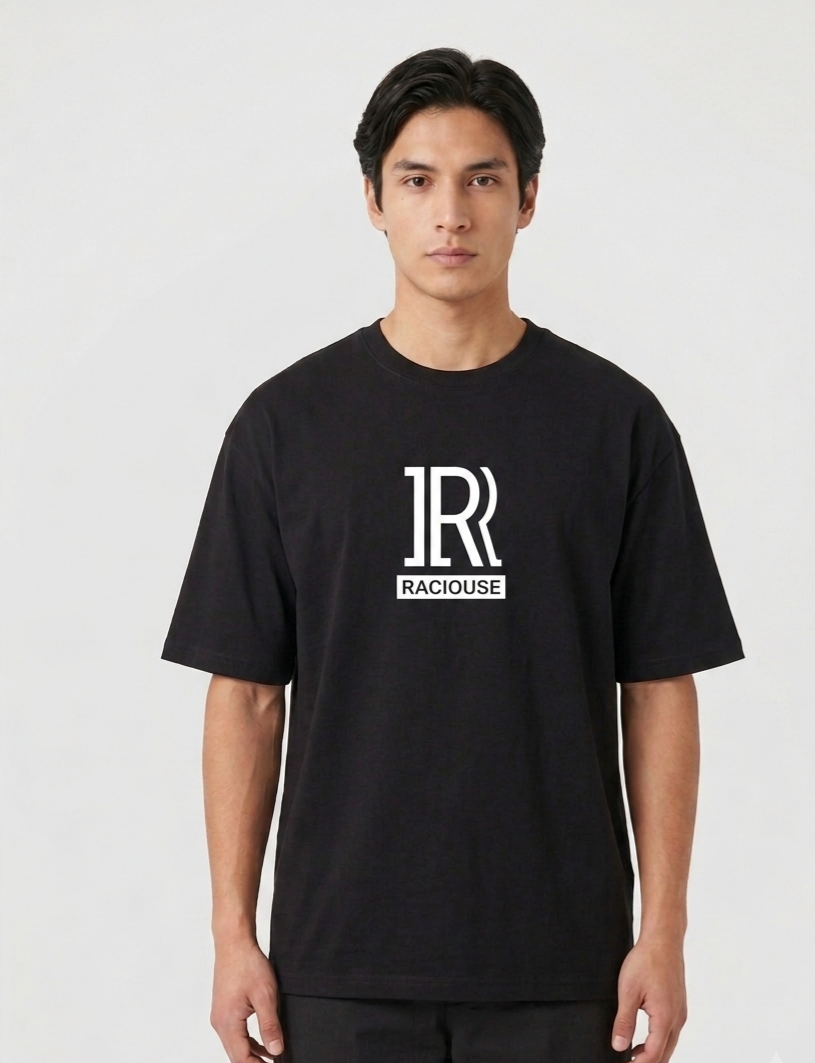 Raciouse's black oversize printed tshirt