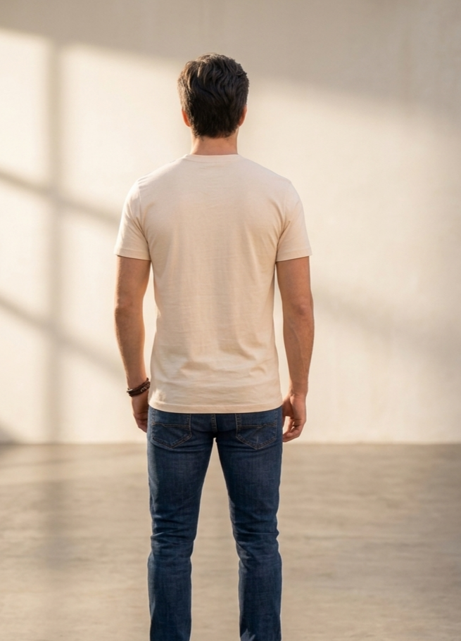 Cream Monochromatic Anime Tee