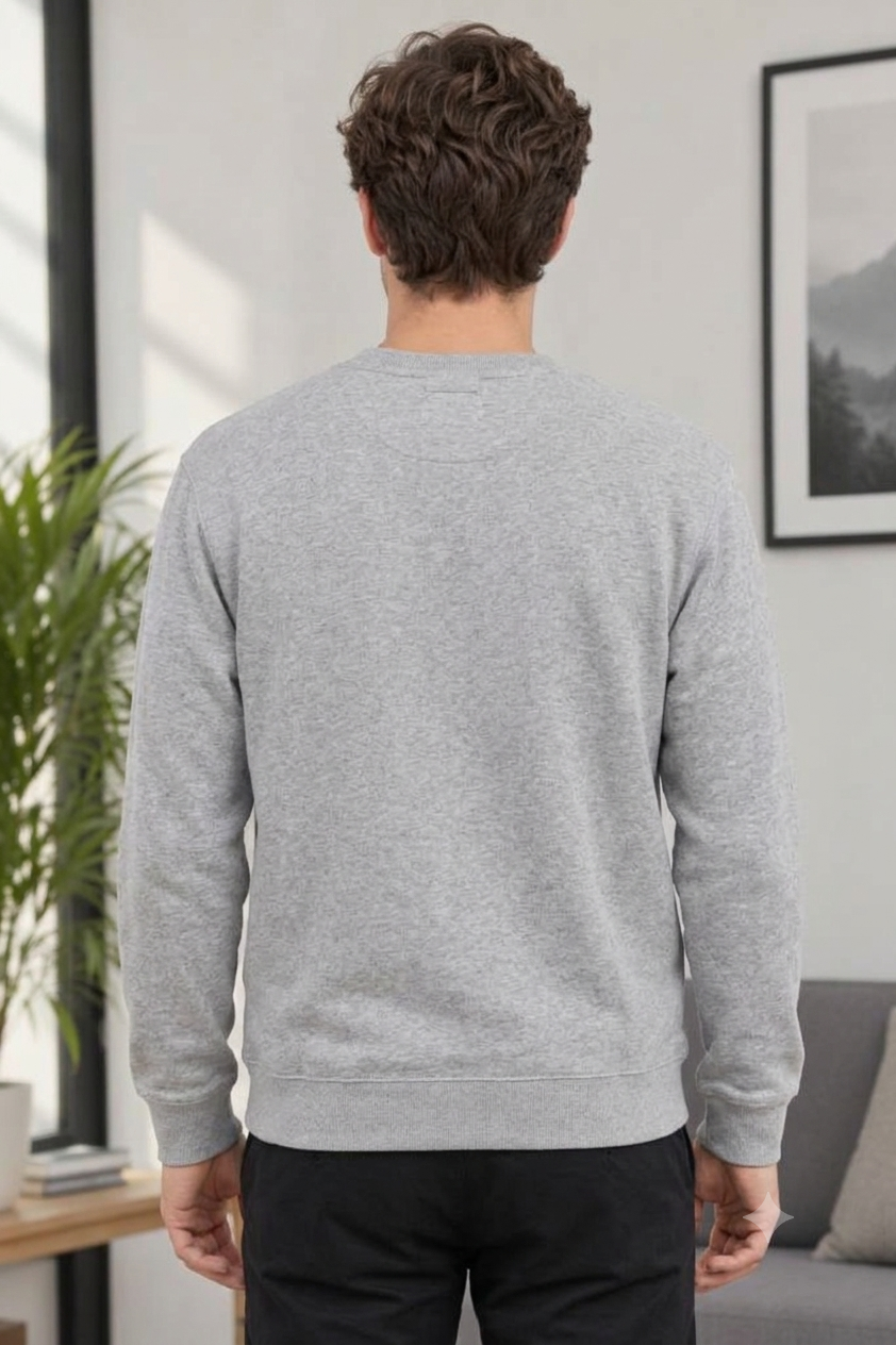 Men’s Luxury Essential Fleece Sweatshirt – Grey
