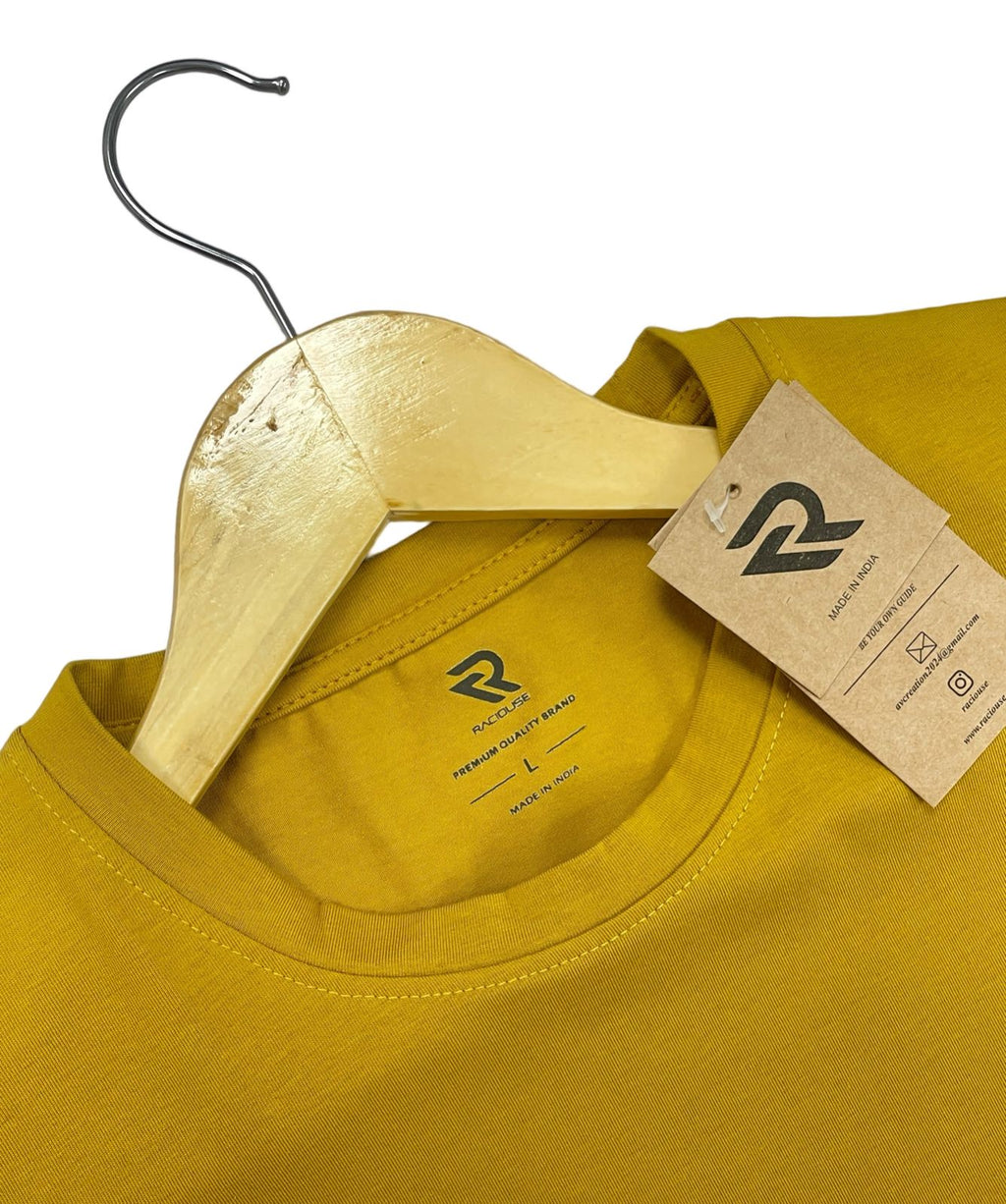 Classic Fit Mustard Round Neck Tee