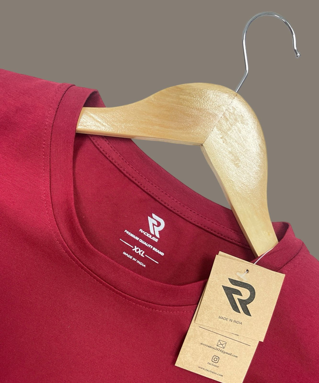 Classic Fit Maroon Round Neck Tee