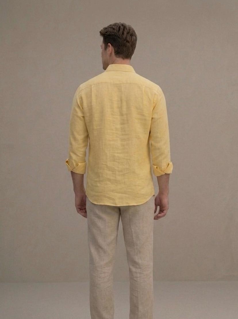 Raciouse Yellow Linen Shirt