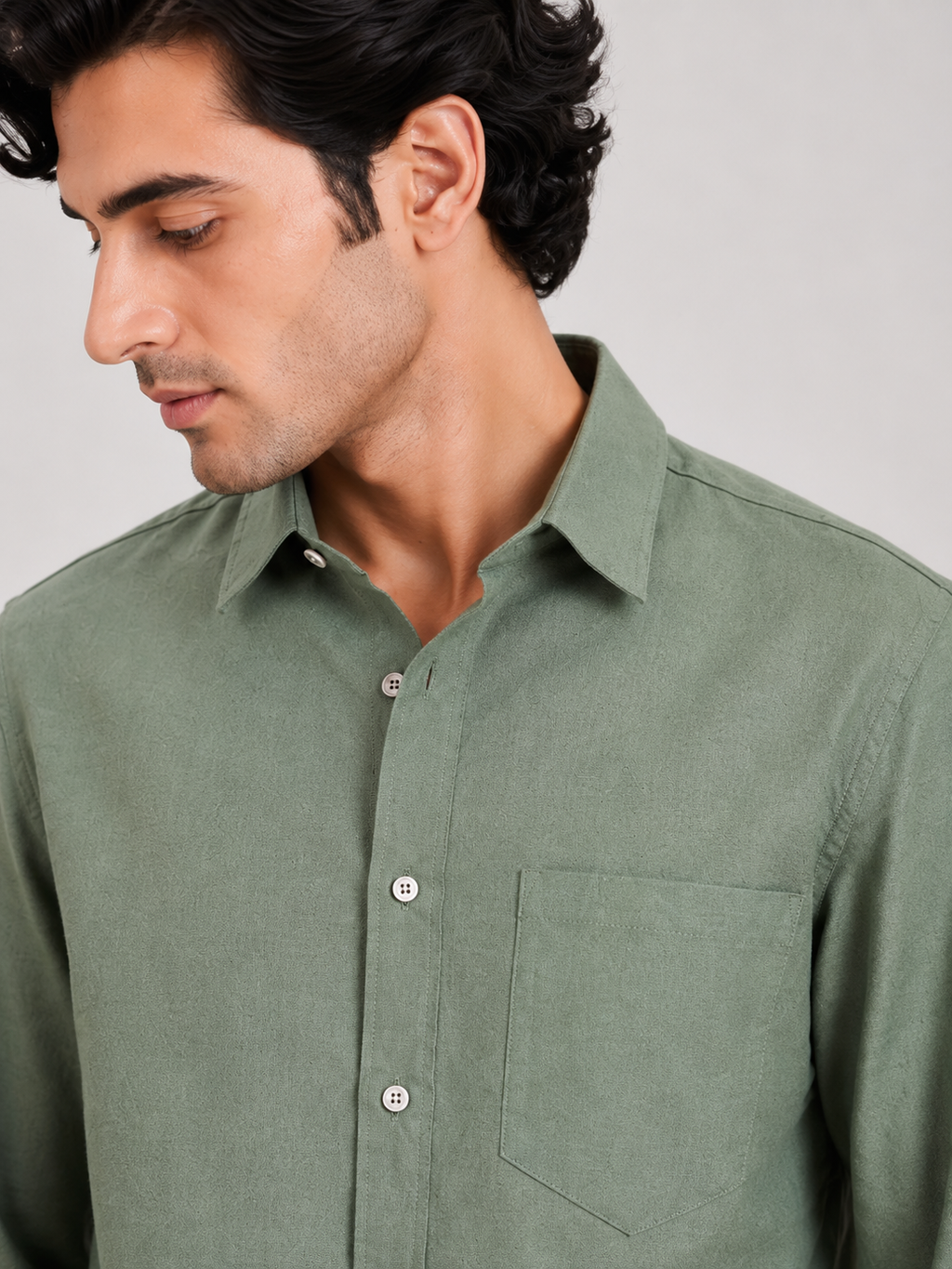 Raciouse Green Linen Shirt