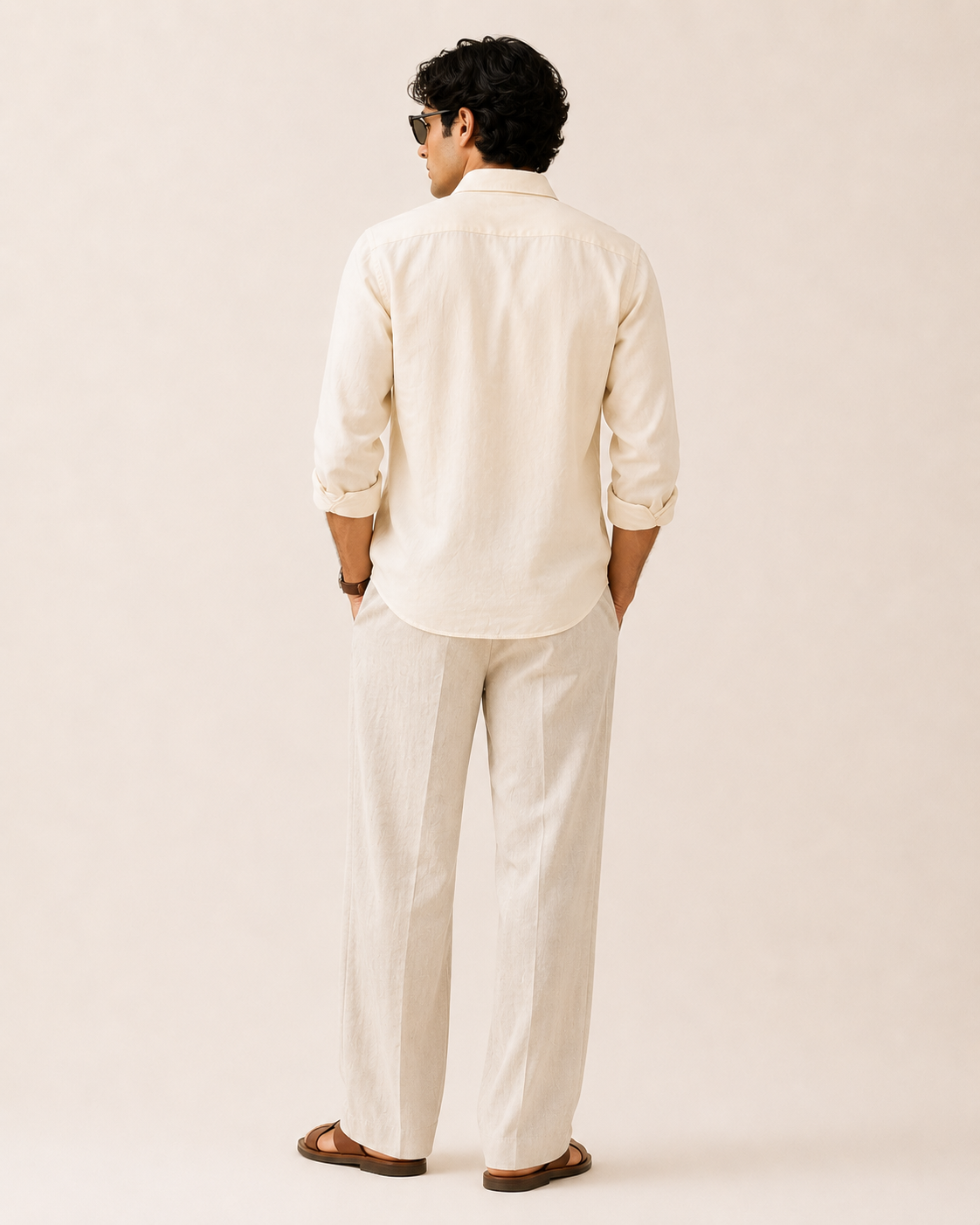 Raciouse Light Beige Linen Shirt