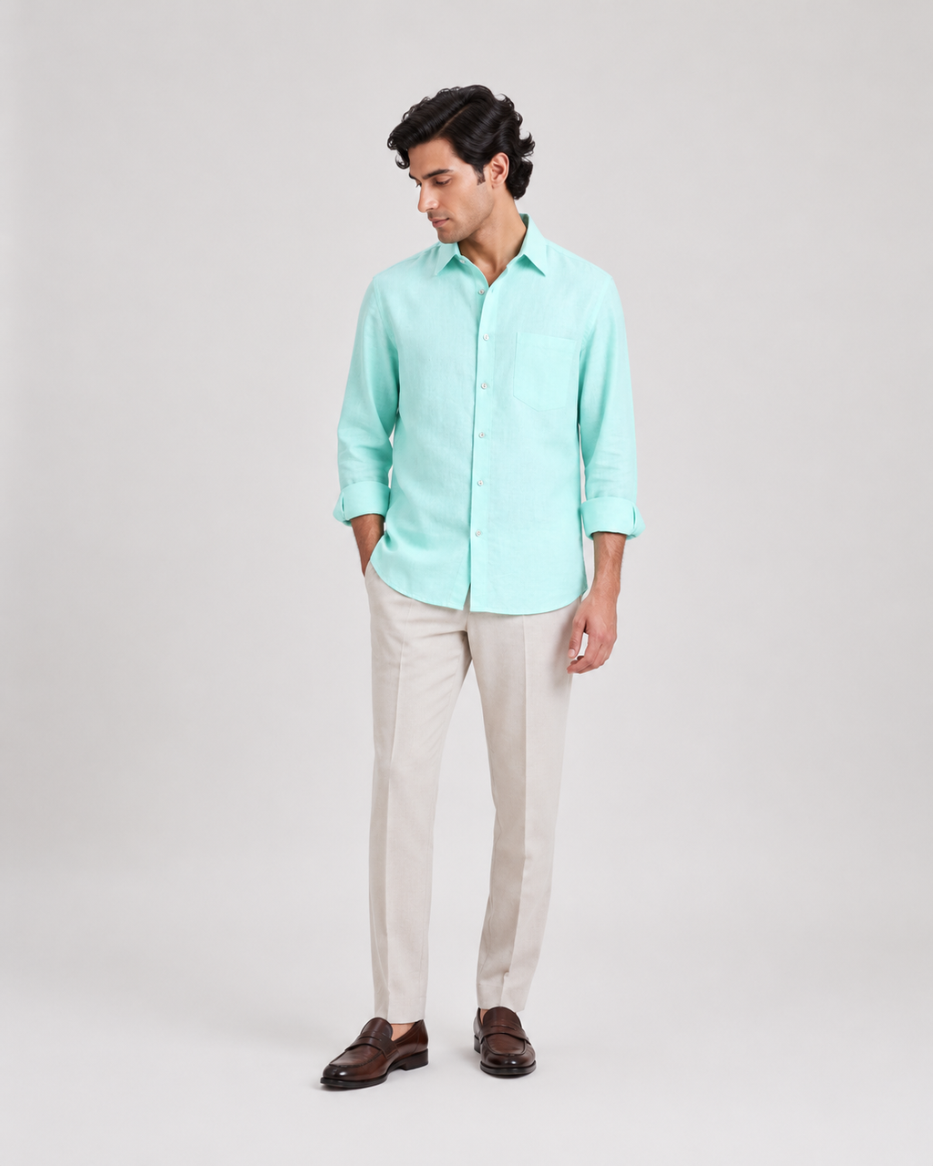 Raciouse Aqua Linen Shirt