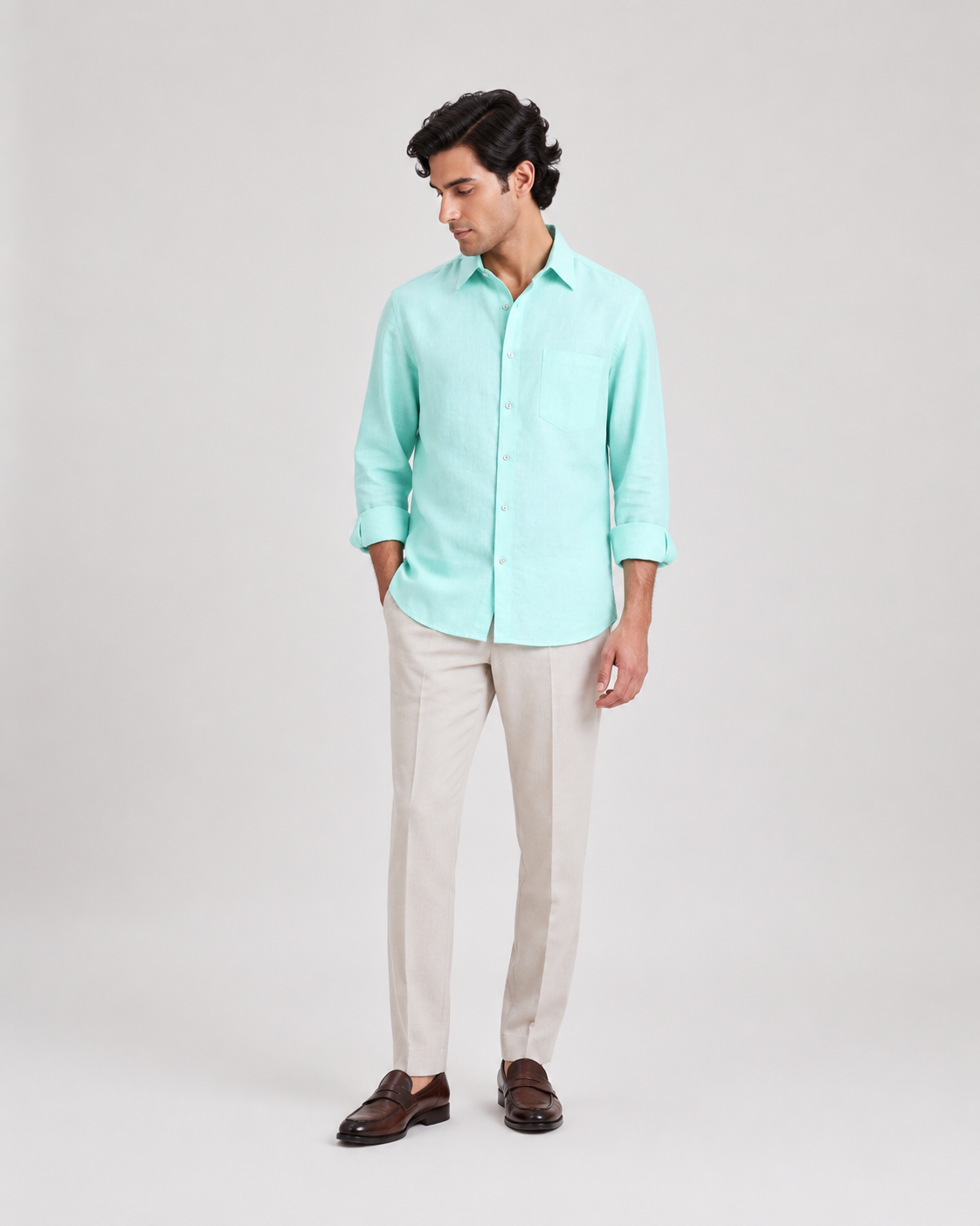Raciouse Aqua Linen Shirt