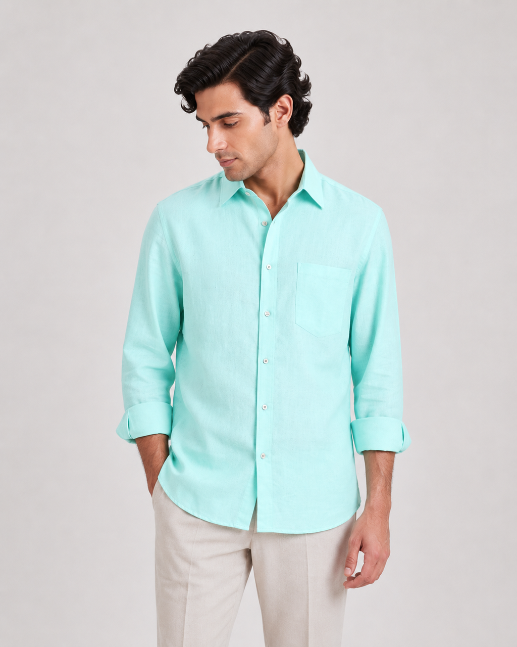 Raciouse Aqua Linen Shirt