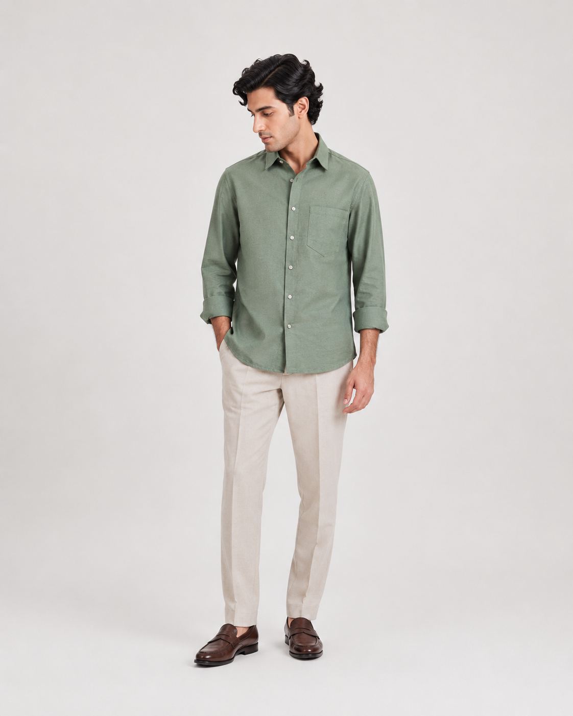 Raciouse Green Linen Shirt
