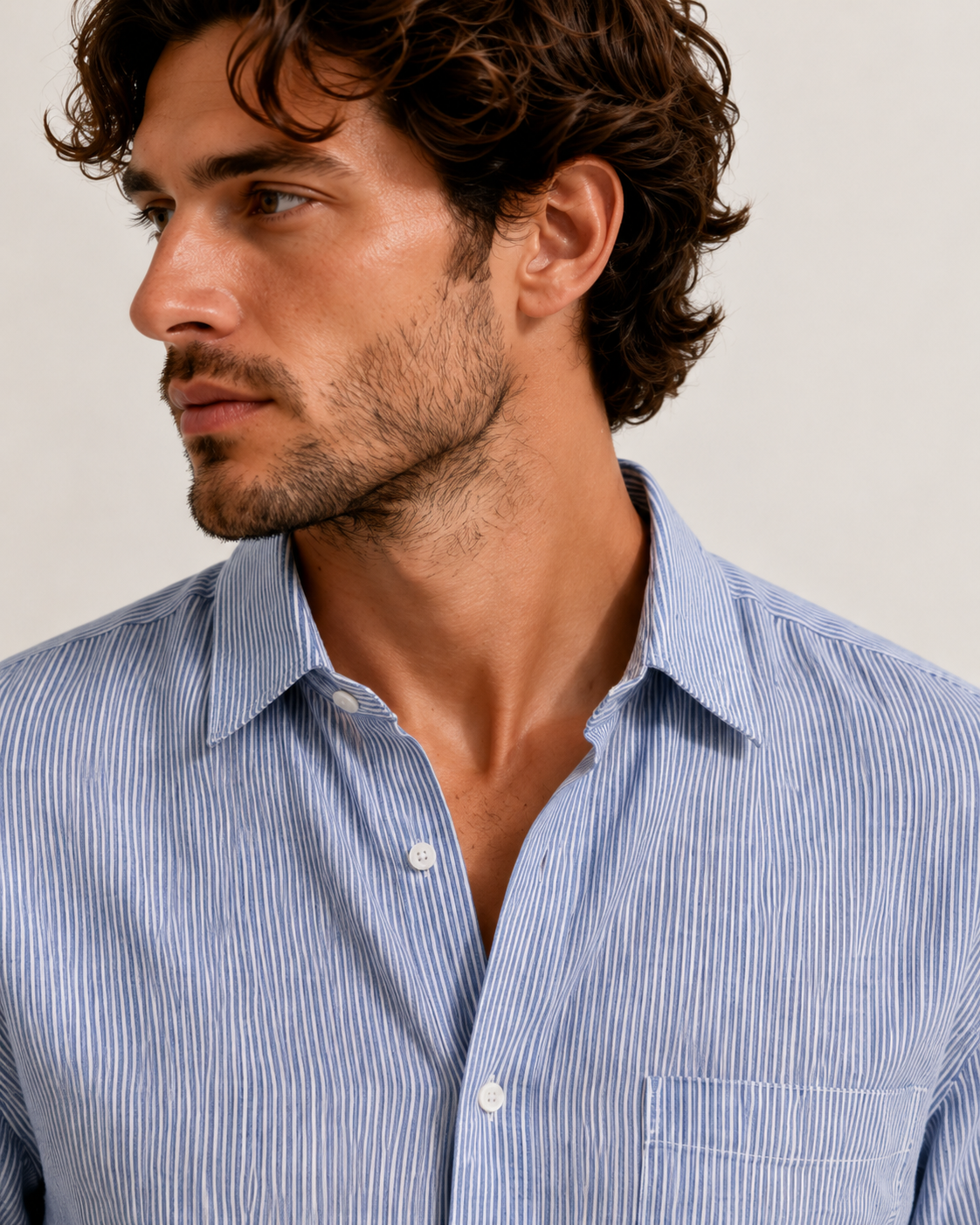 Raciouse Blue stripe Linen Shirt