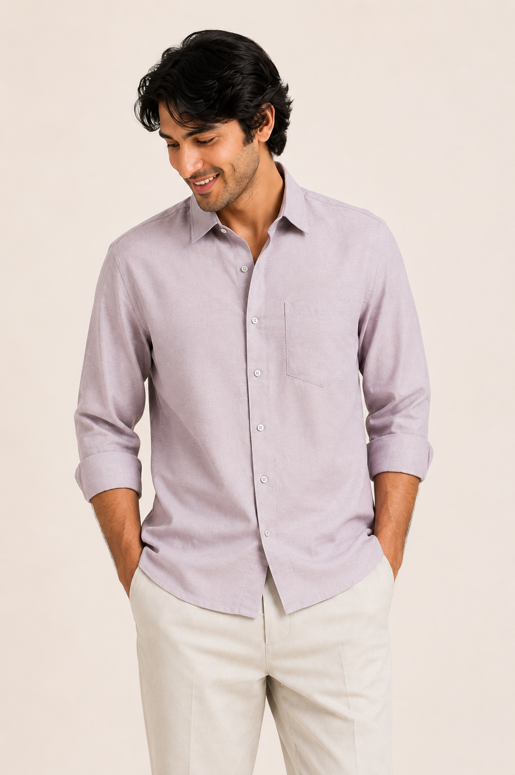Raciouse Lavender Linen Shirt