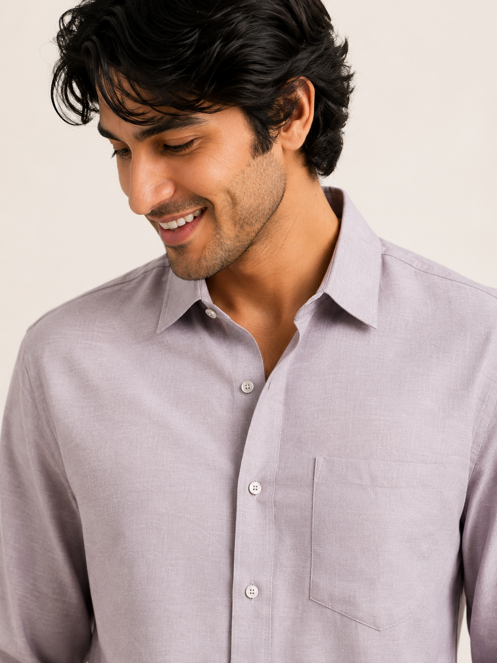 Raciouse Lavender Linen Shirt