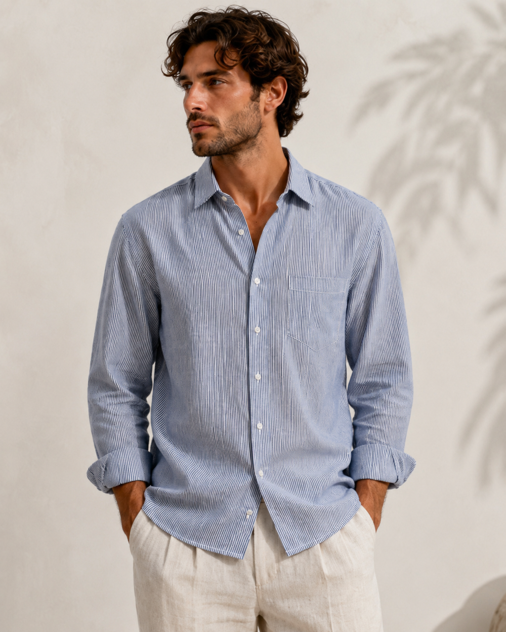 Raciouse Blue stripe Linen Shirt