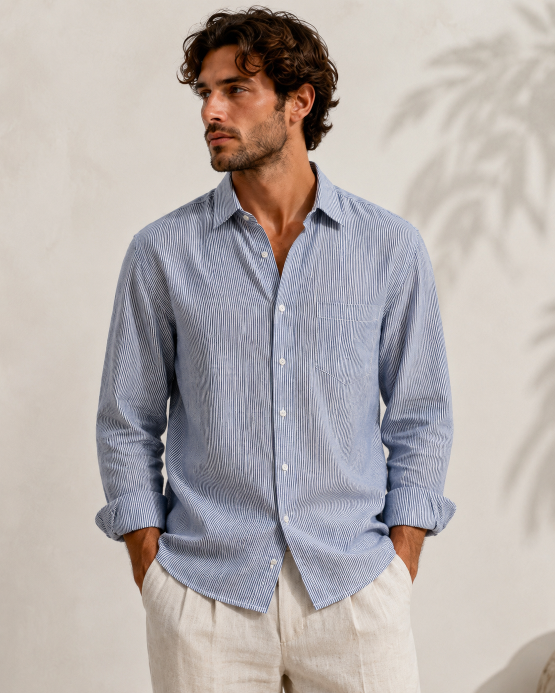 Raciouse Blue stripe Linen Shirt