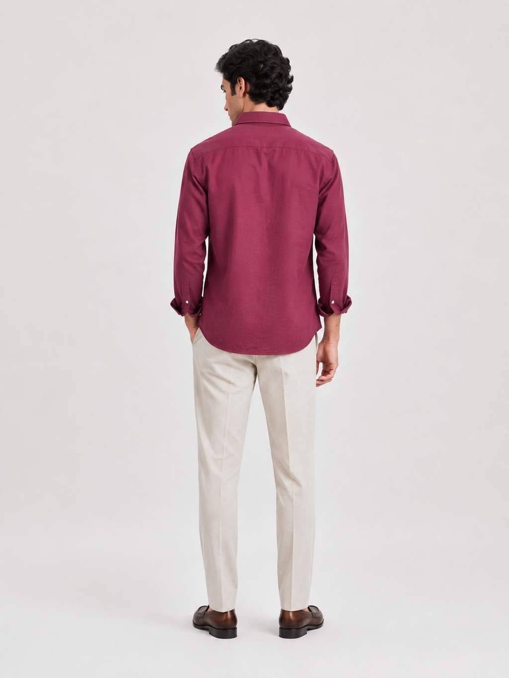 Raciouse Maroon Linen Shirt