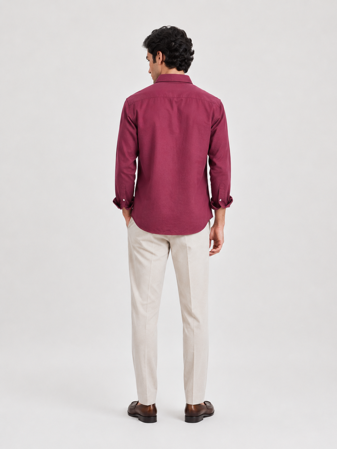 Raciouse Maroon Linen Shirt