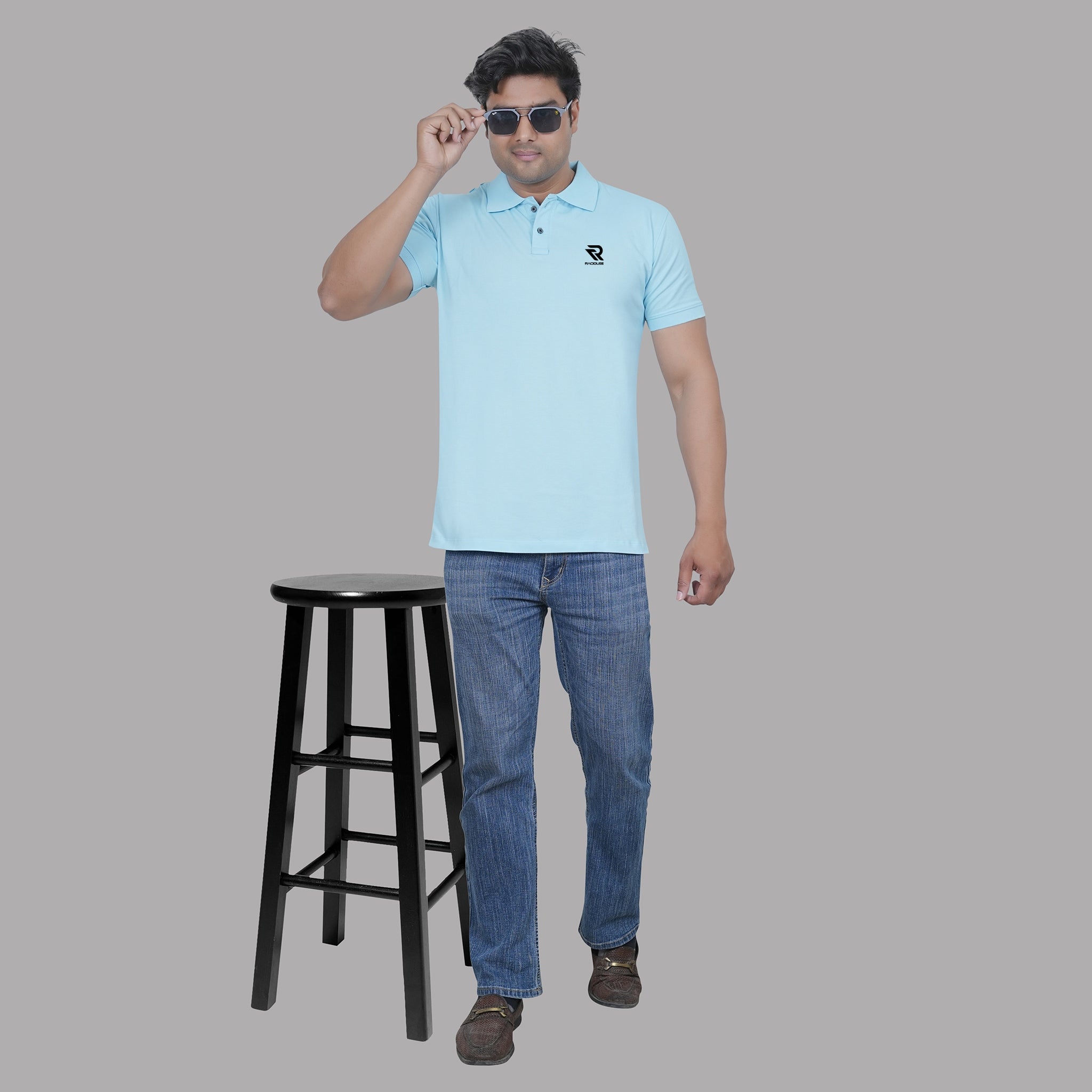 Sky Blue Classic Cotton Polo T-shirt