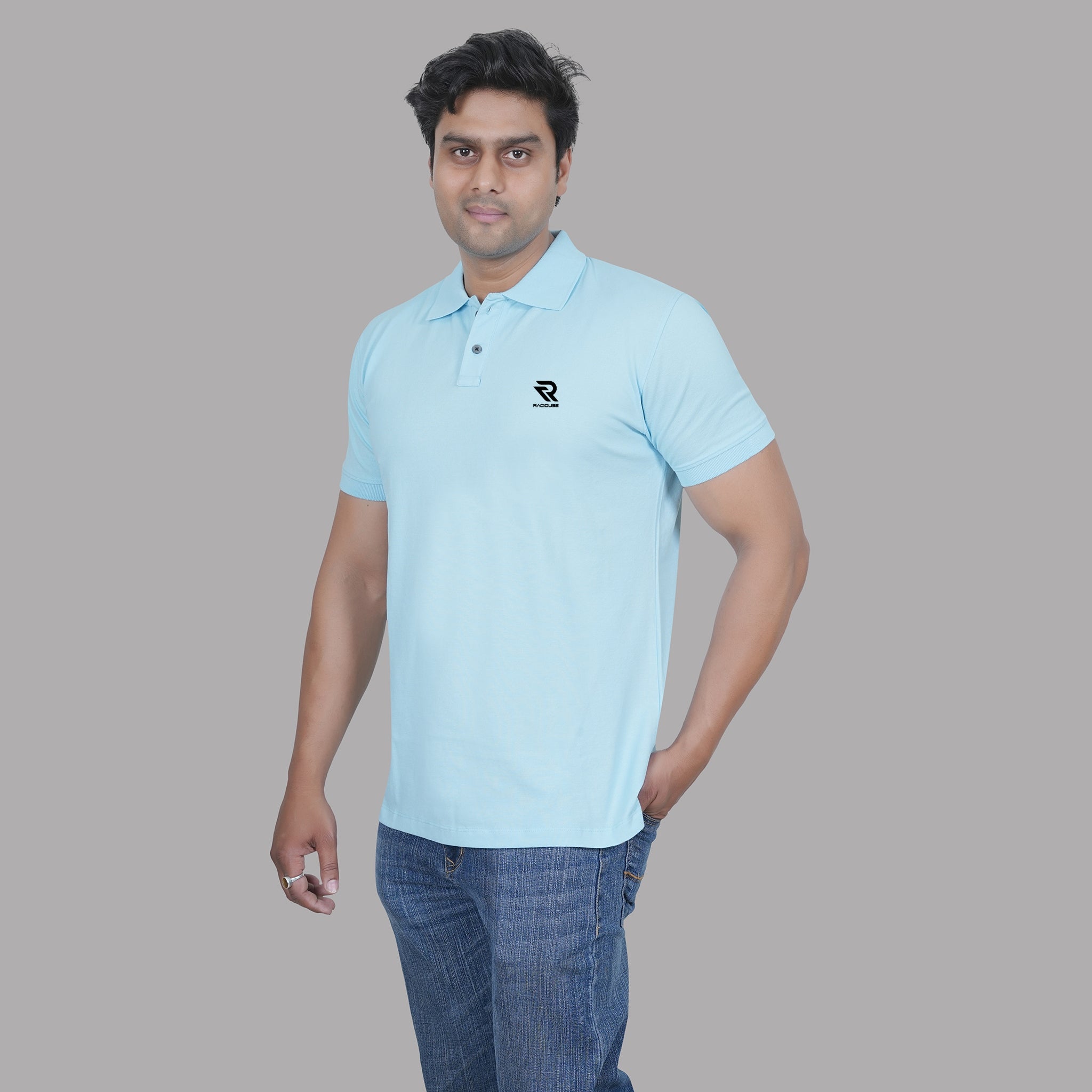 Sky Blue Classic Cotton Polo T-shirt