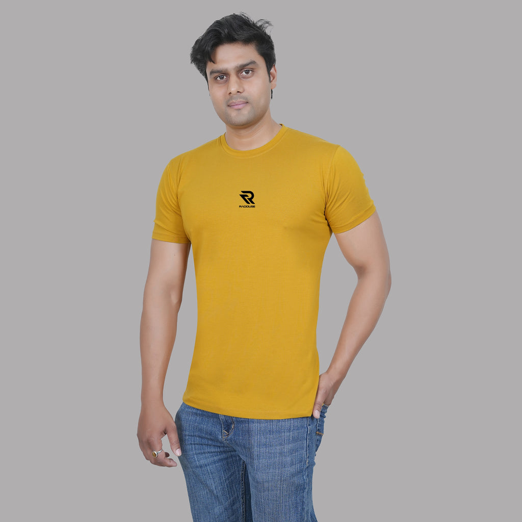 Classic Fit Mustard Round Neck Tee